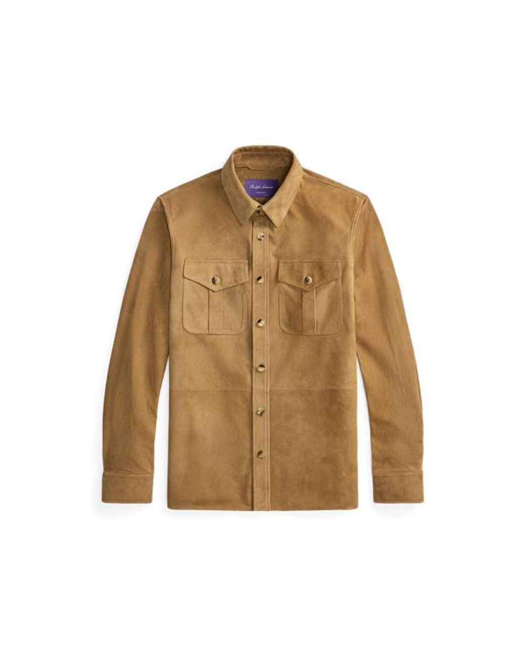 Ralph Lauren Brown Suede Overshirt for men