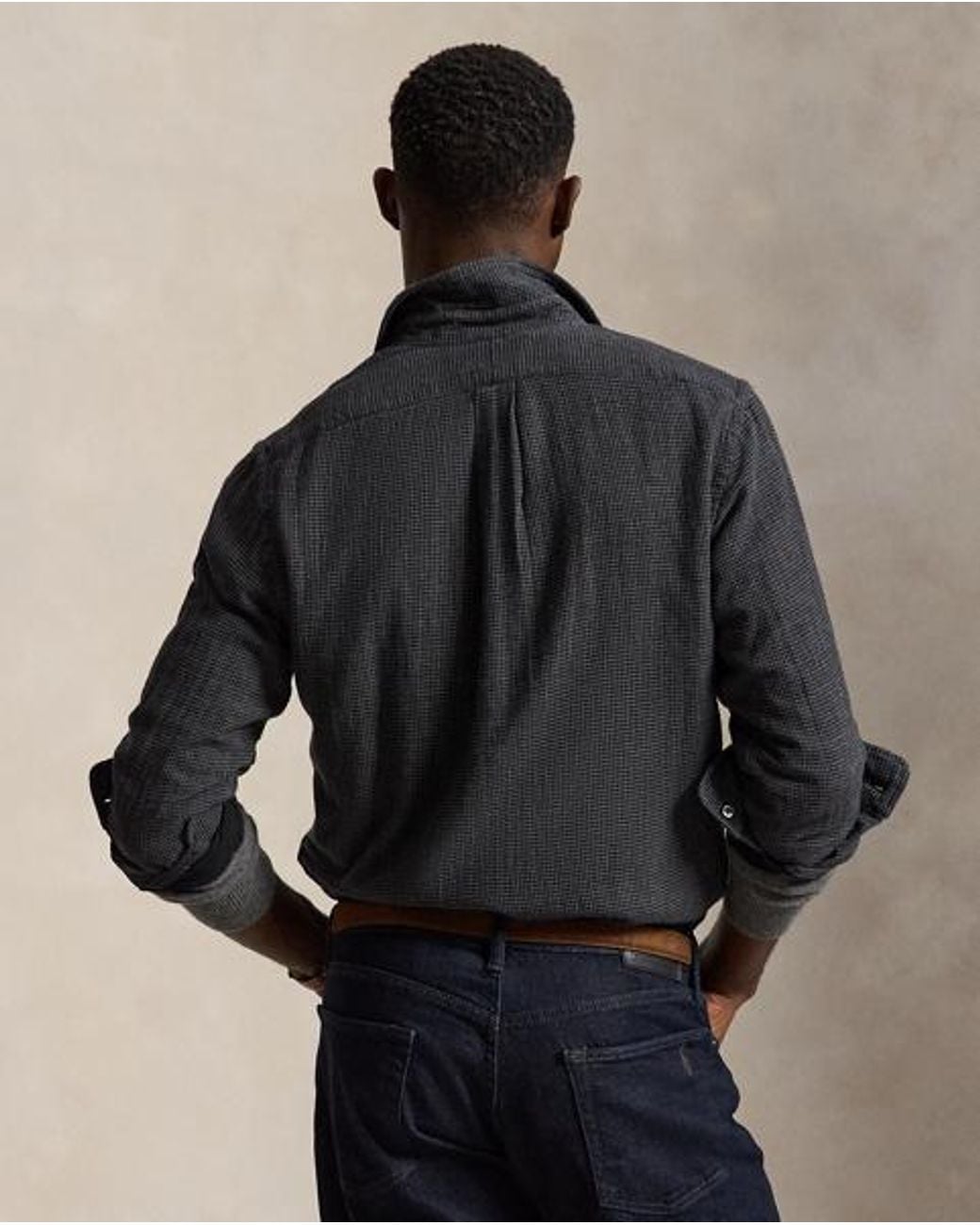 Polo Ralph Lauren Black Custom Fit Double-Faced Shirt for men