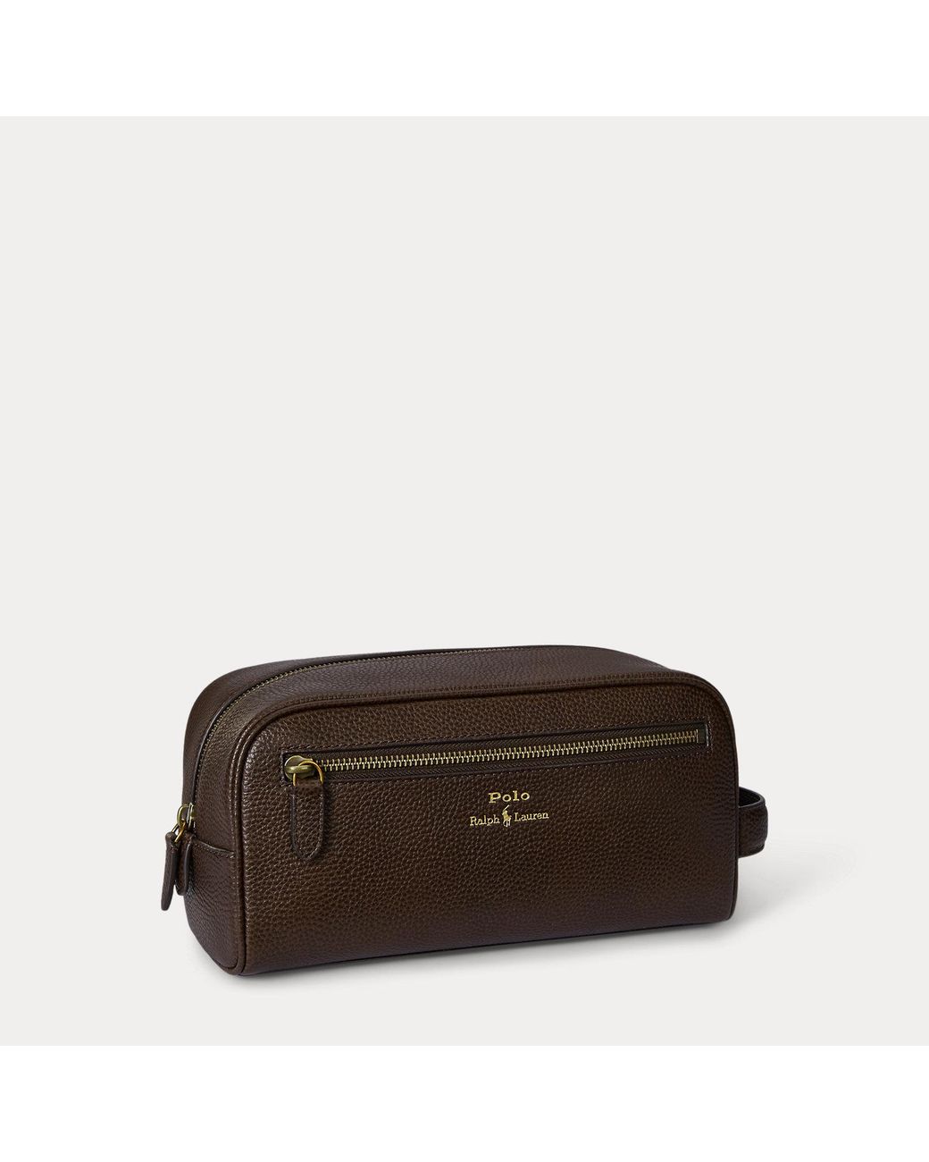 Polo Ralph Lauren Brown Pebbled Leather Travel Case for men
