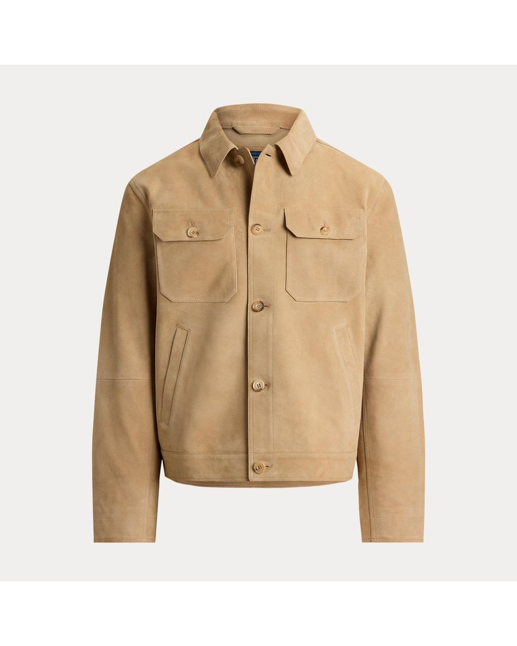 Ralph Lauren Natural The Ashdale Suede Shacket for men