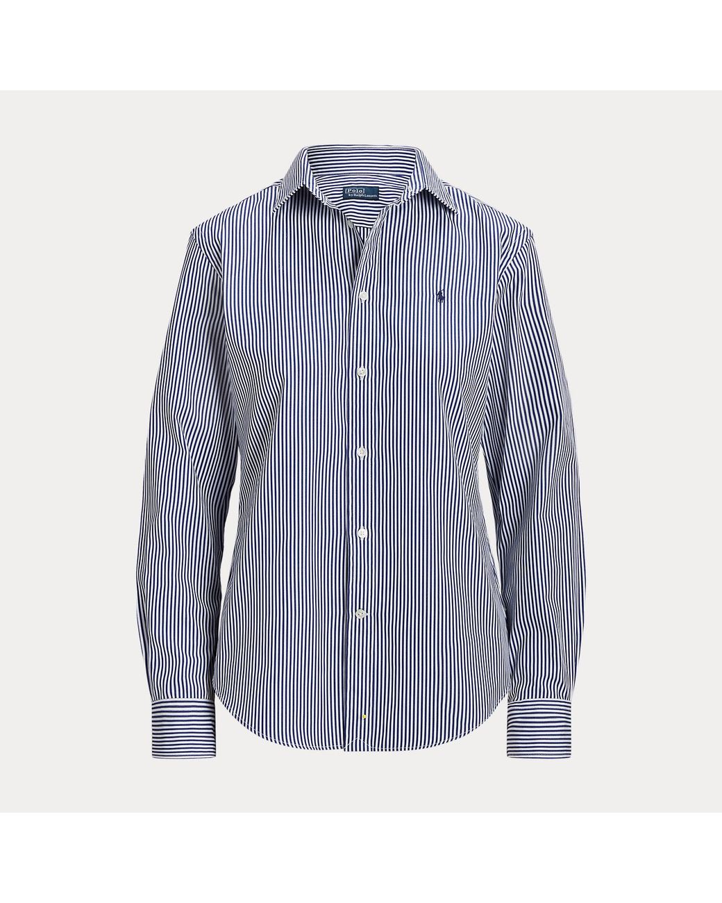 Polo Ralph Lauren Blue Slim Fit Striped Cotton Shirt