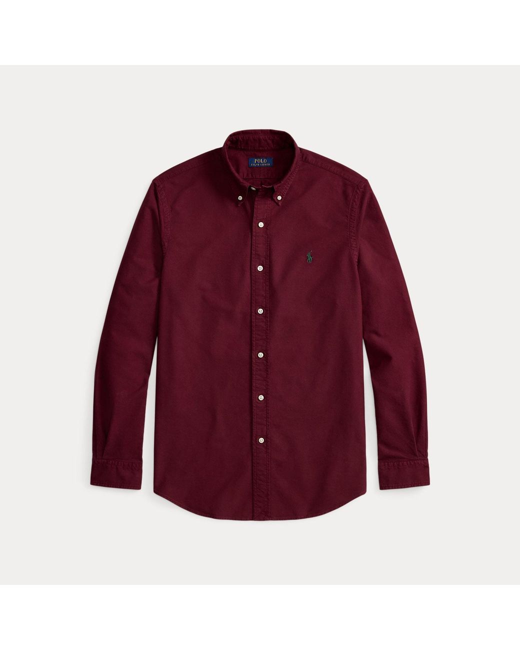 Polo Ralph Lauren Red Custom Fit Garment-Dyed Oxford Shirt for men
