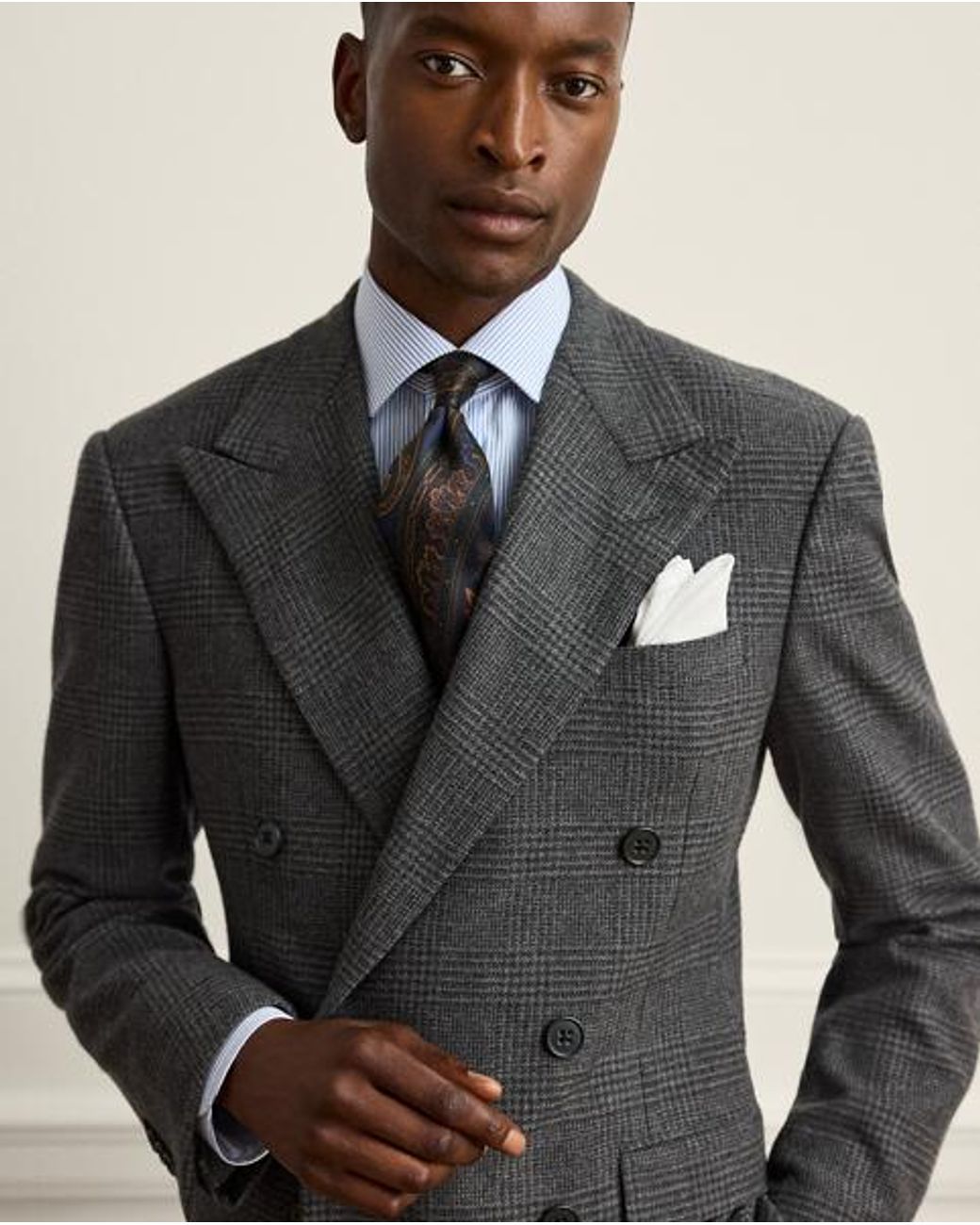 Ralph Lauren Black Gregory Handmade Glen Plaid Wool Suit for men