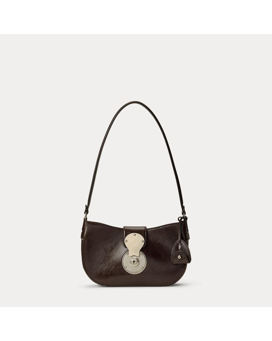 Ralph Lauren Black Ricky Washed Calfskin Small Shoulder Bag