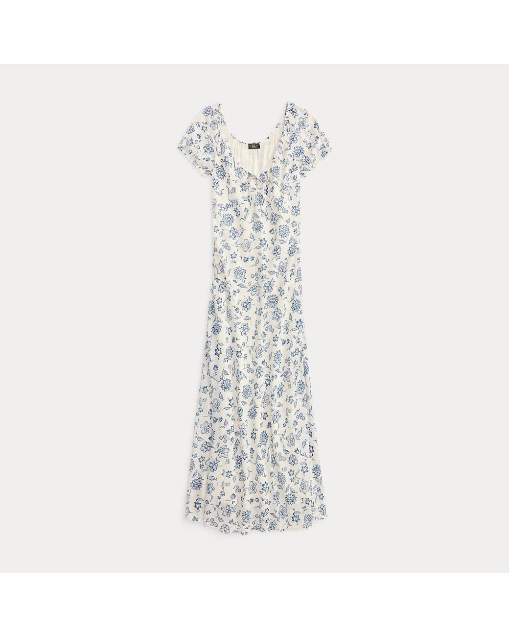 RRL White Floral-Print Voile Dress