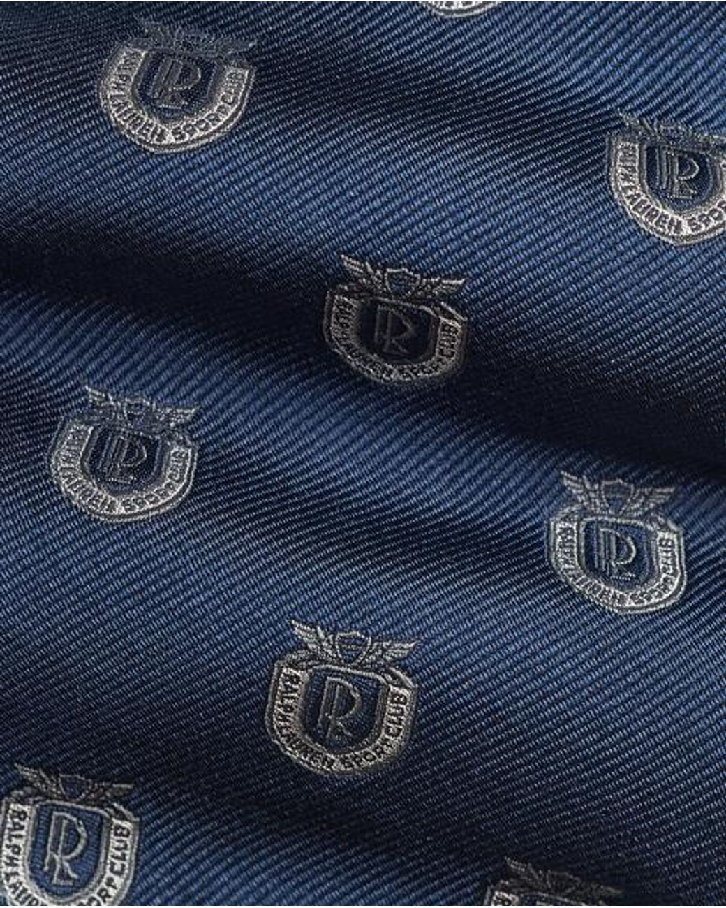 Ralph Lauren Blue Silk Club Tie for men