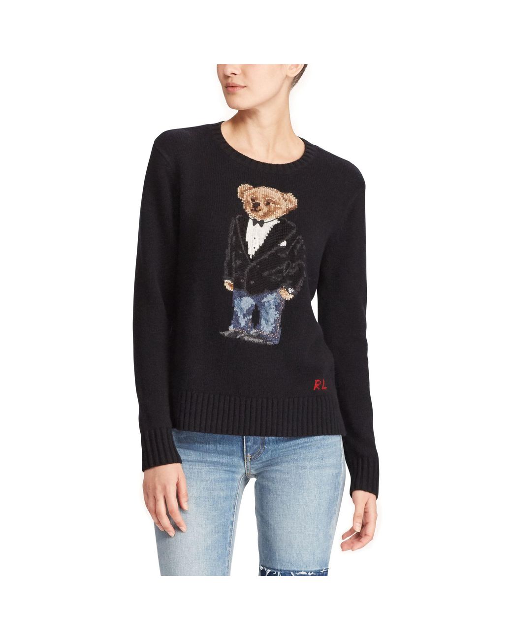 ralph lauren tuxedo bear sweater