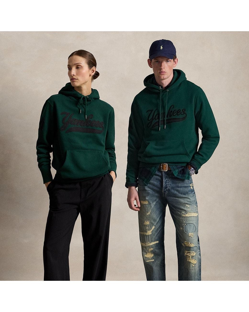 Polo Ralph Lauren Green Polo Ralph Lauren Lauren Yankees Hoodie for men