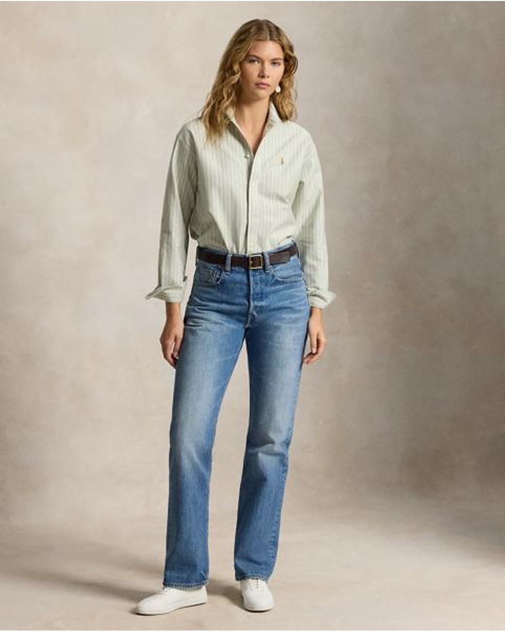 Ralph Lauren Green Relaxed Fit Cotton Oxford Shirt
