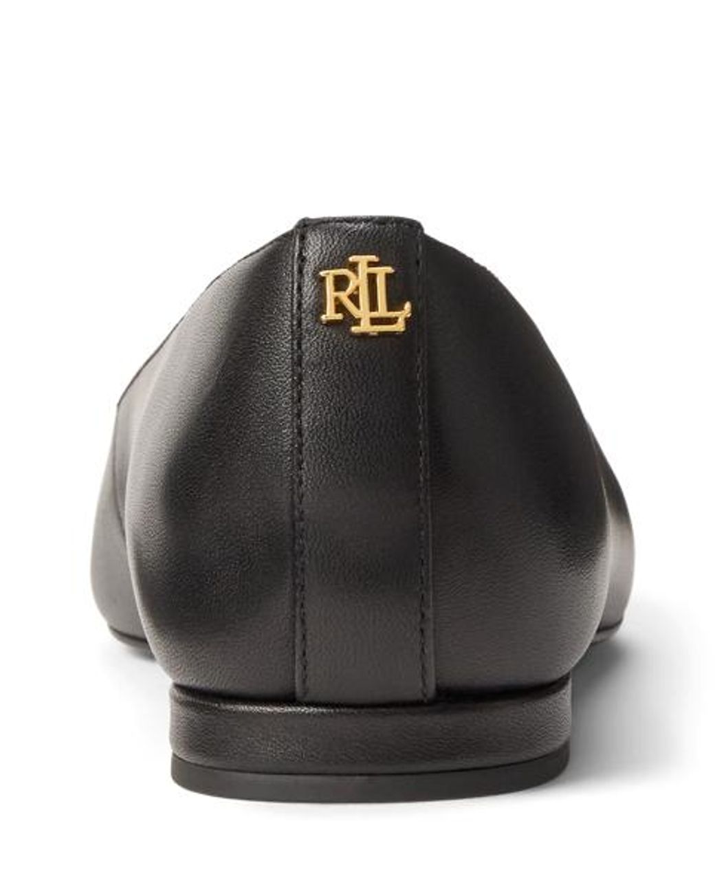 Ralph Lauren Black Londyn Leather Ballet Flat