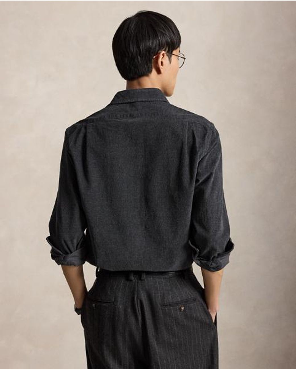 Polo Ralph Lauren Blue Custom Fit Stretch Corduroy Shirt for men