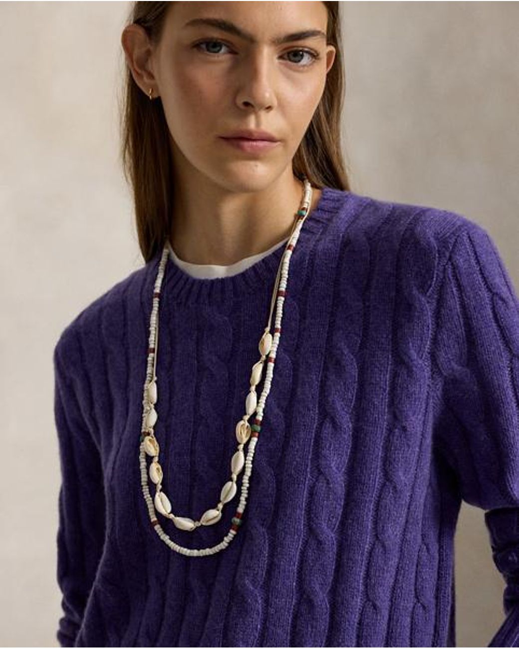Polo Ralph Lauren Purple The Iconic Cable-Knit Cashmere Sweater for men