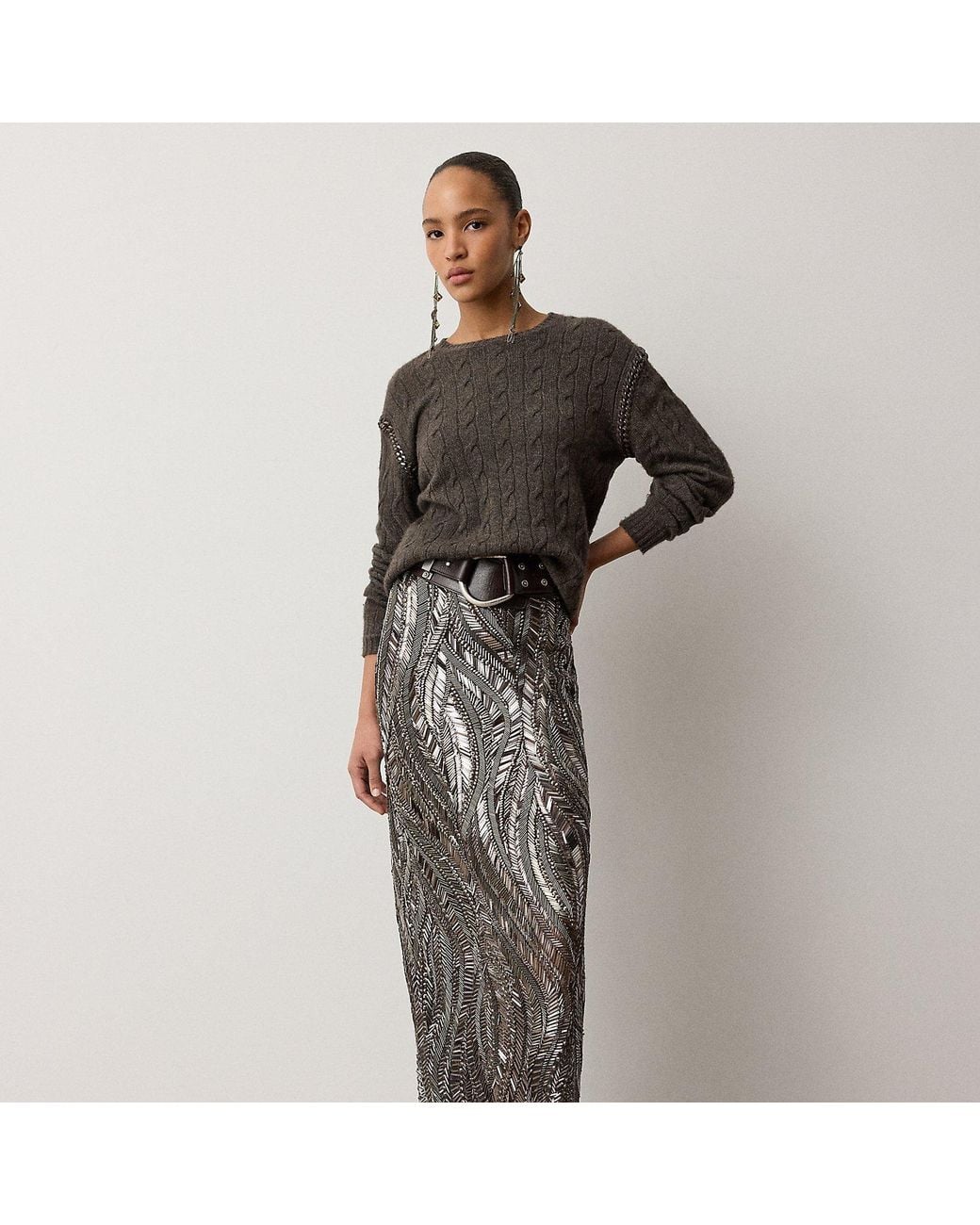 Ralph Lauren Black Ralph Lauren Camila Embellished Tulle Maxiskirt