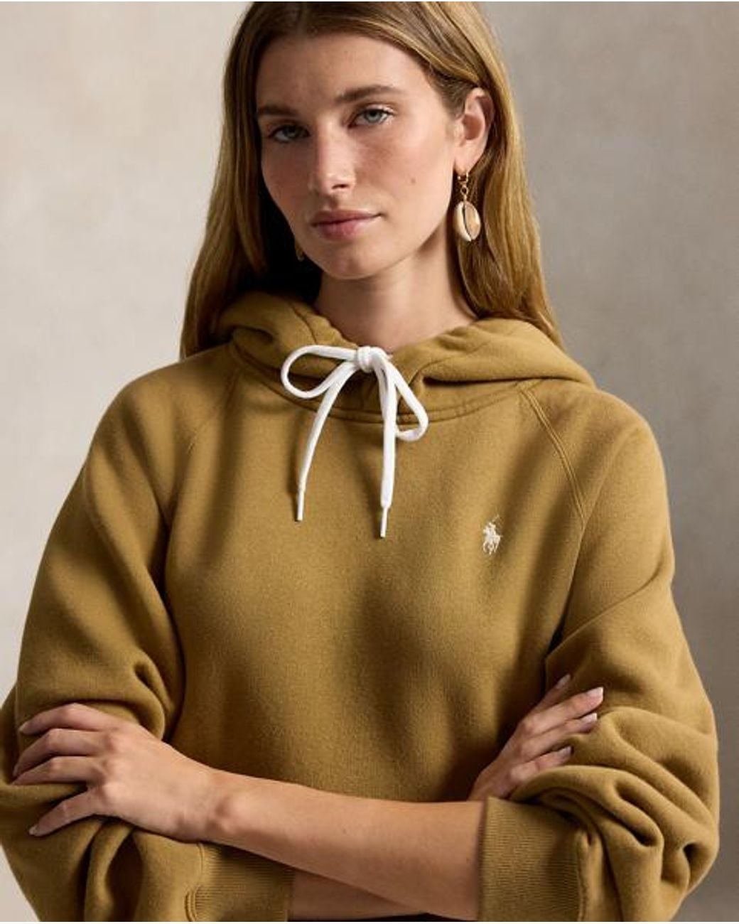 Polo Ralph Lauren Brown Shrunken Fit Fleece Hoodie