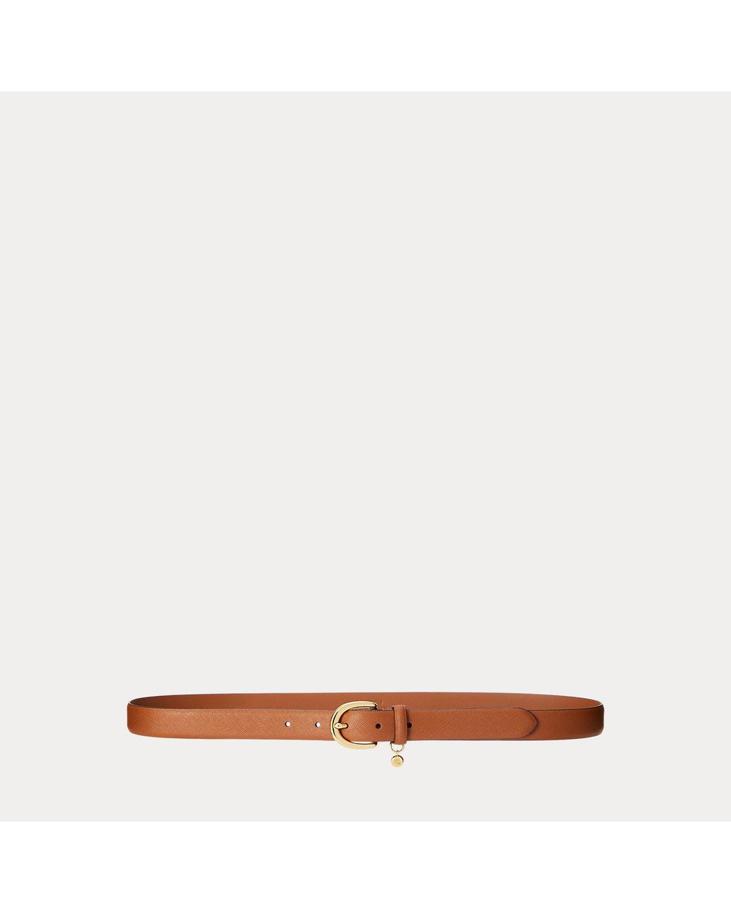 Ralph Lauren Brown Charm Crosshatch Leather Belt