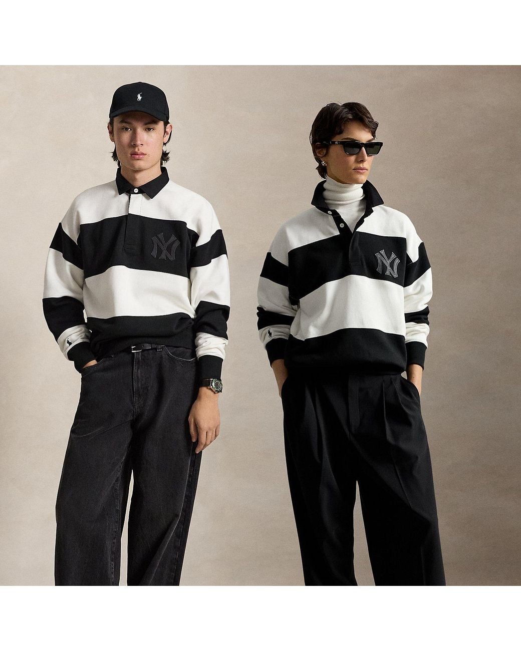 Polo Ralph Lauren White Polo Ralph Lauren Lauren Yankees Fleece Rugby for men