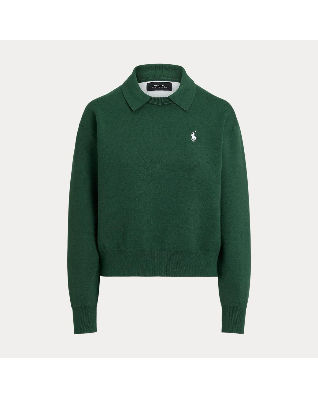 Ralph Lauren Green Polo-Collar Logo Pullover