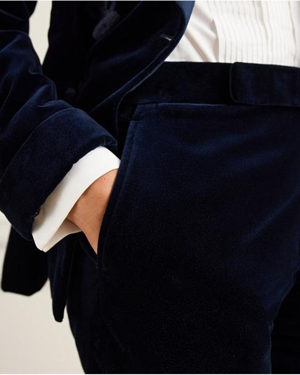 Ralph Lauren Blue Gregory Hand-Tailored Velvet Trousers for men