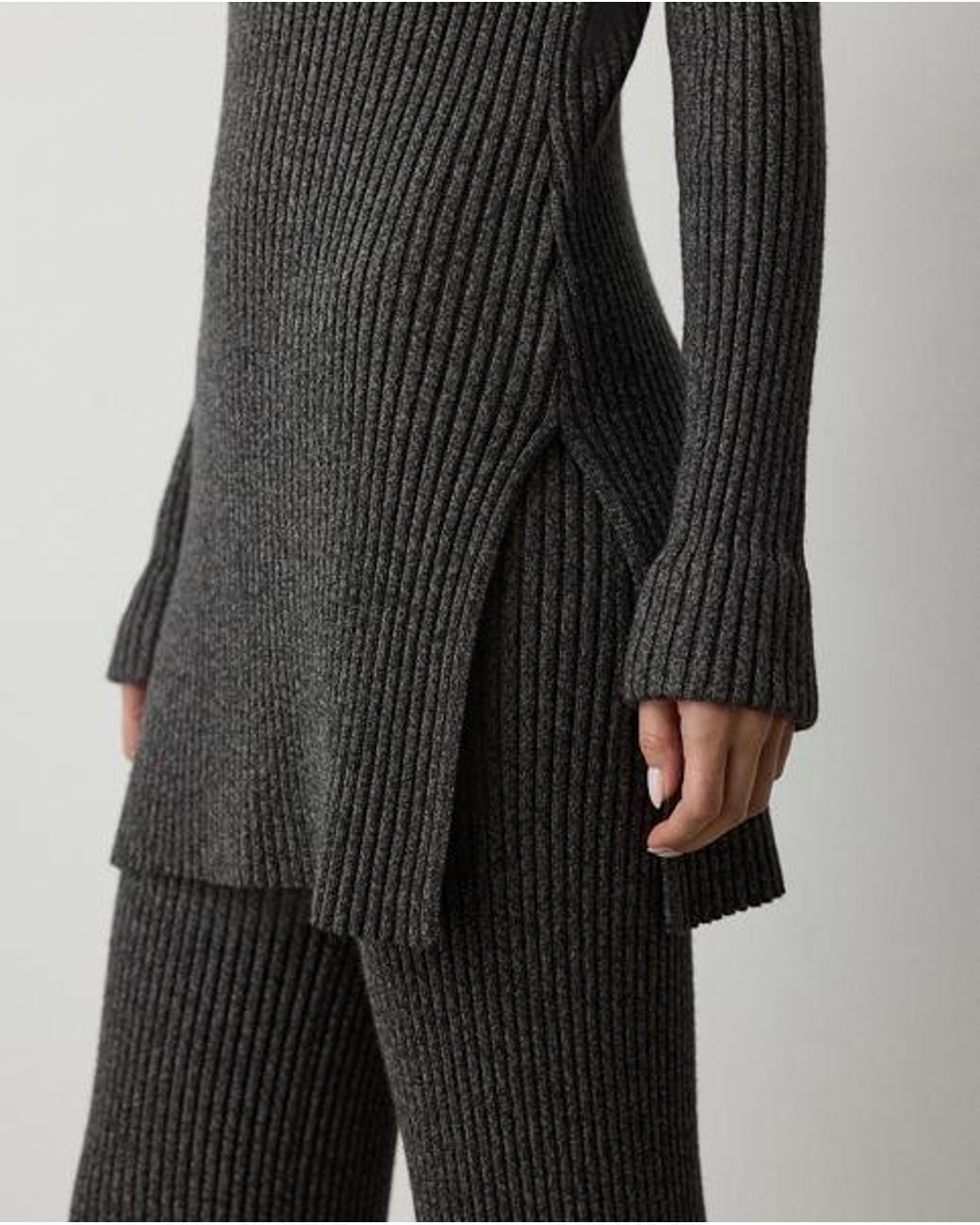 Ralph Lauren Black Silk-Blend Mouliné Tunic Jumper
