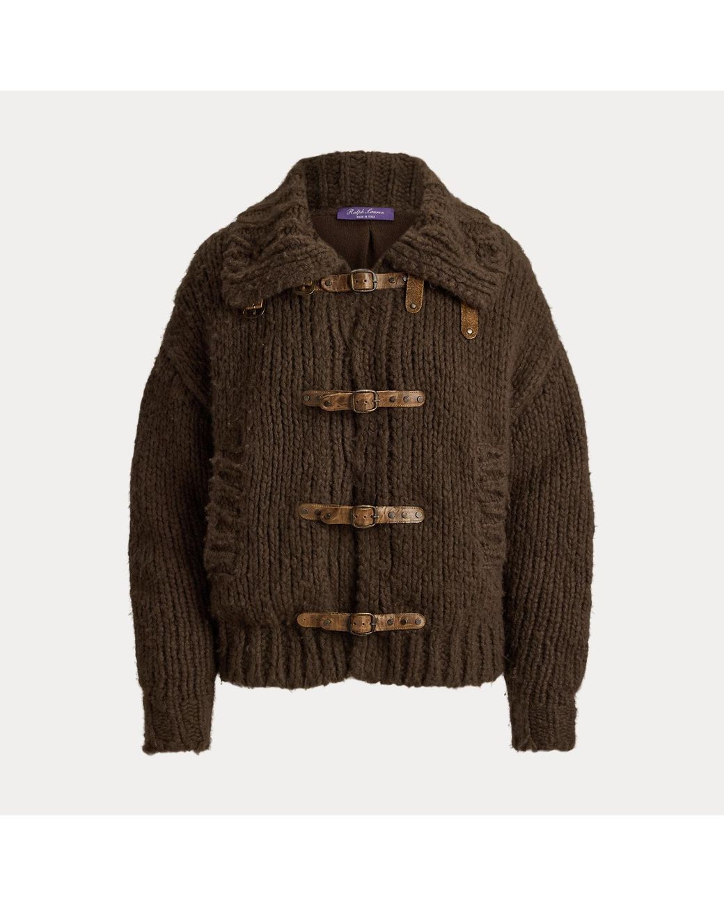 Ralph Lauren Brown Cashmere Jumper Flight Jacket