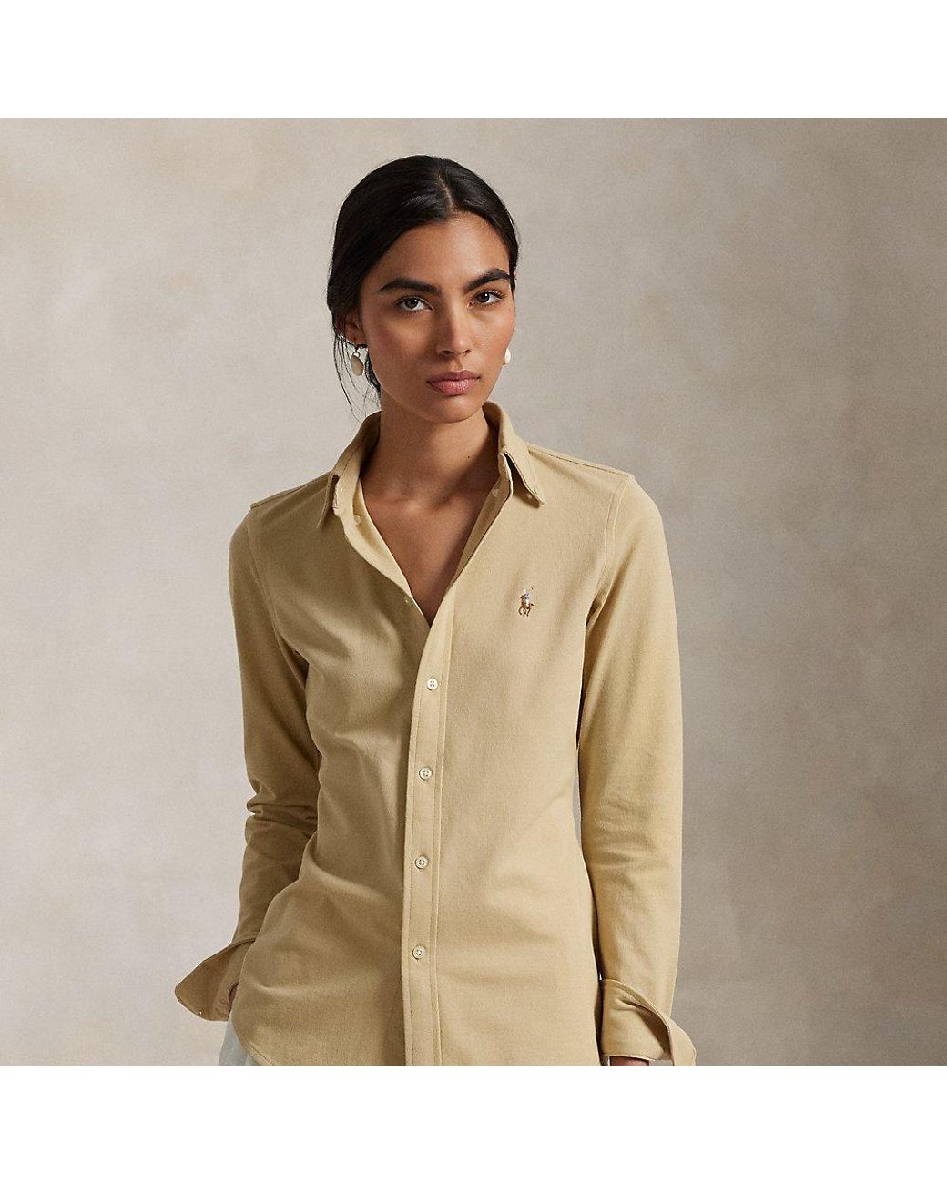 Polo Ralph Lauren Slim Fit Knit Cotton Oxford Shirt in Natural | Lyst UK Polo Ralph Lauren Slim Fit Knit Cotton Oxford Shirt in Natural | Lyst UK