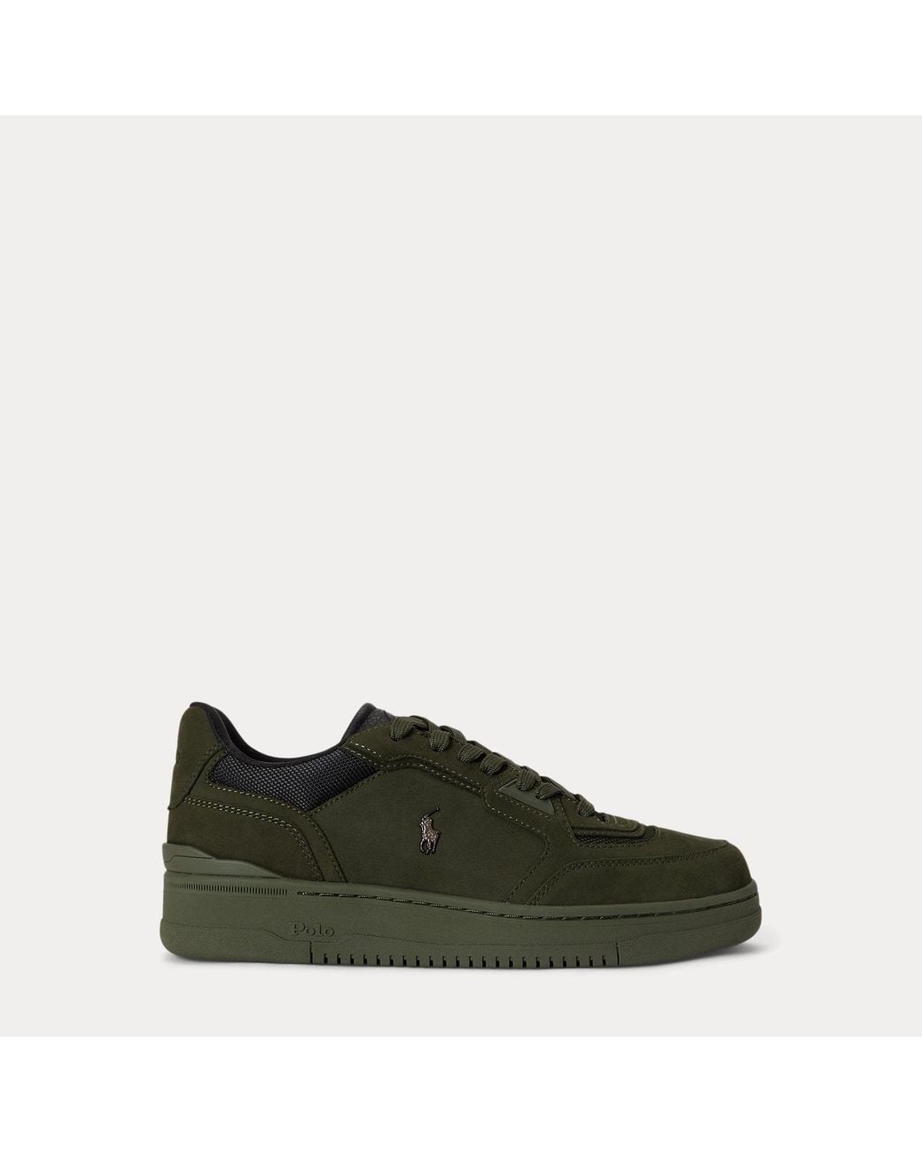 Polo Ralph Lauren Green Open Masters Nubuck-Panelled Trainer for men
