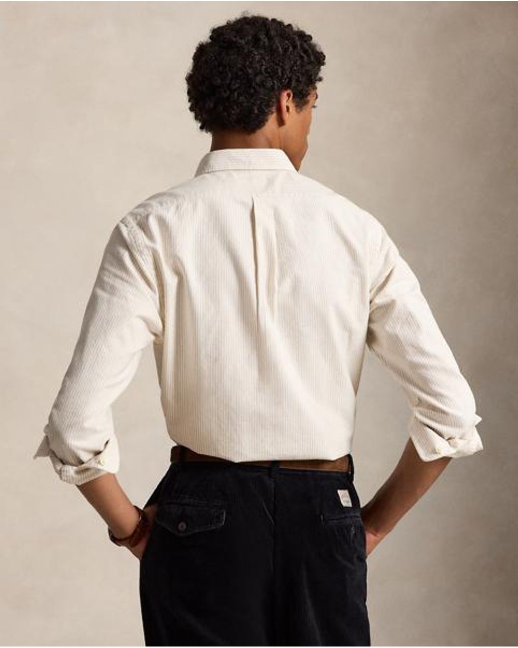 Polo Ralph Lauren White Slim Fit Striped Oxford Shirt for men