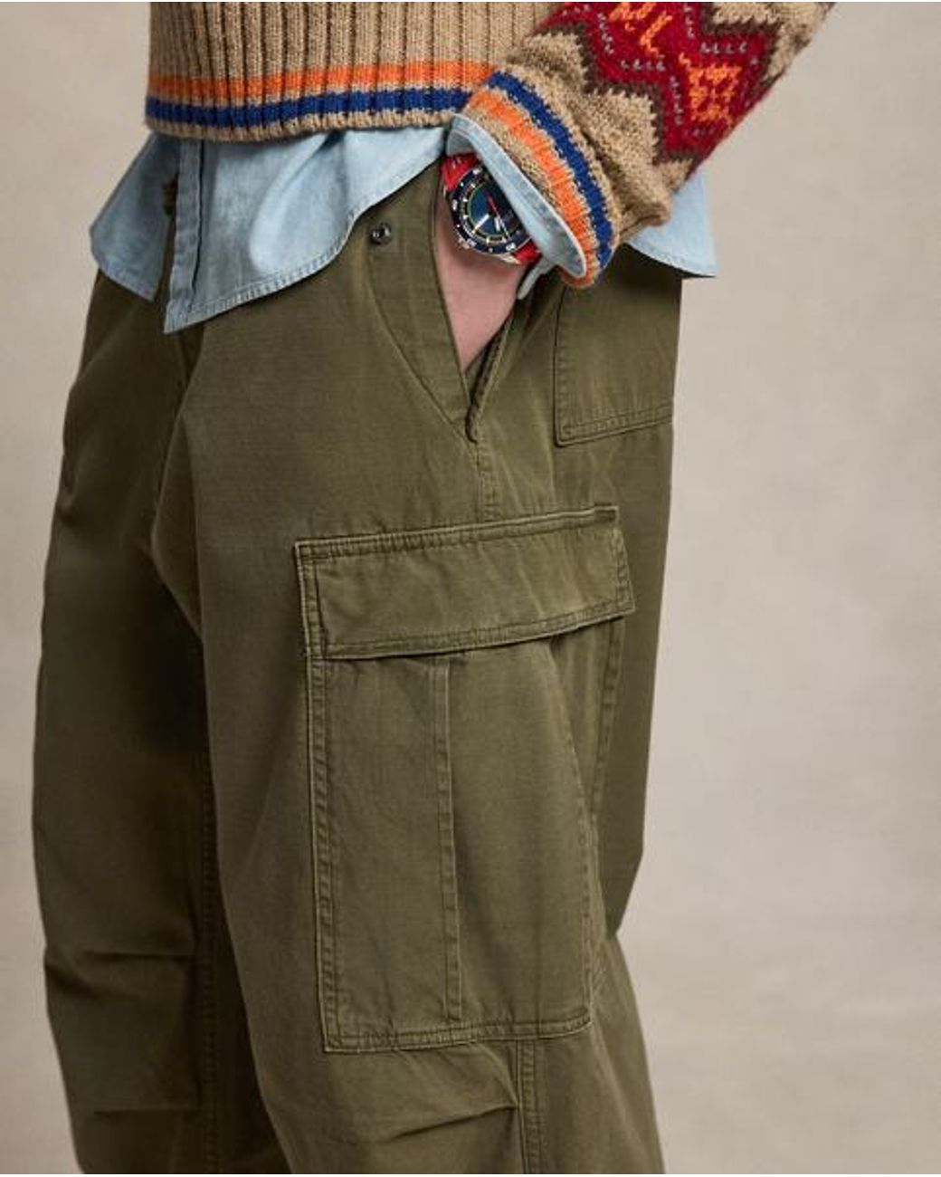 Polo Ralph Lauren Green Relaxed Fit Ripstop Cargo Pant for men