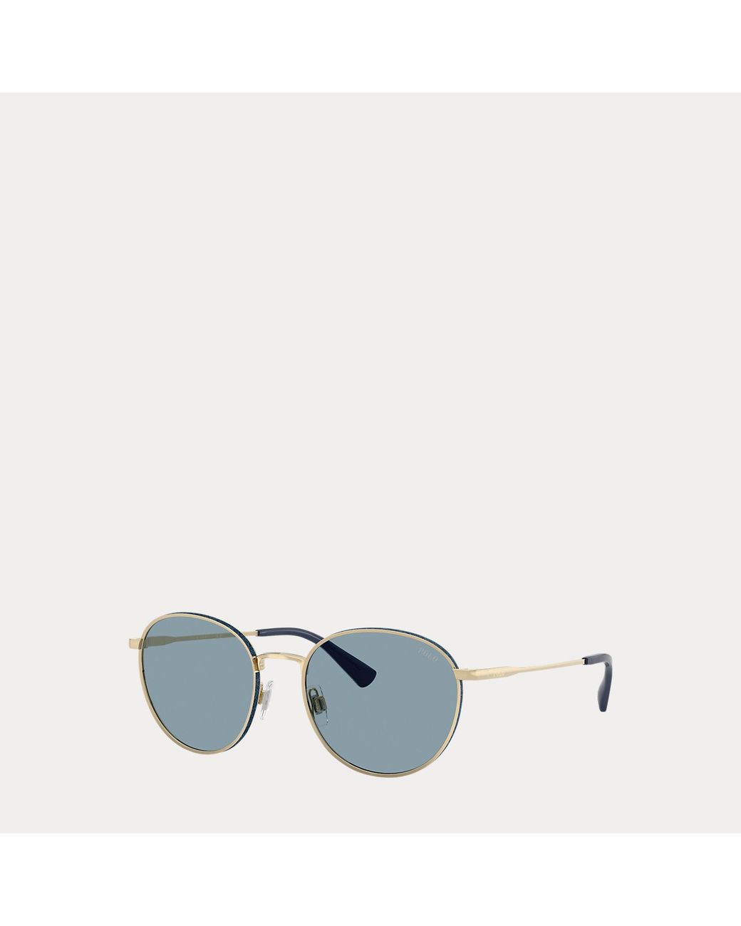 Polo Ralph Lauren Brown Ralph Lauren Denim-Effect Round Metal Sunglasses for men