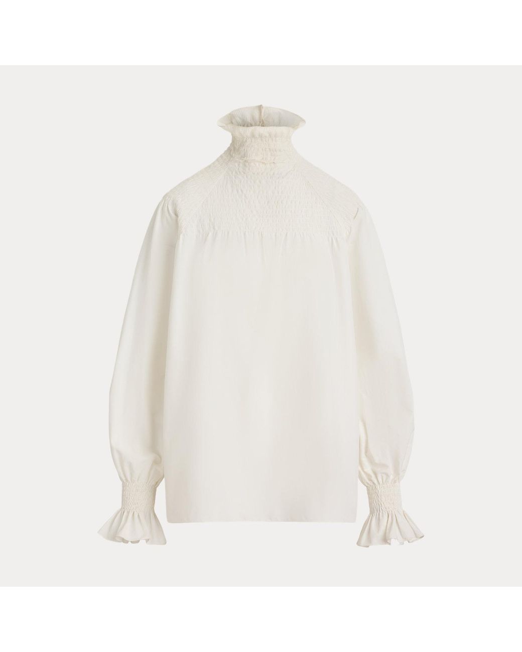 Ralph Lauren Gray Maddison Poplin Blouse