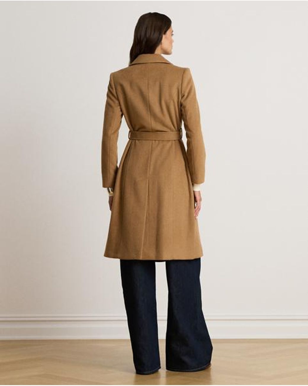 Ralph Lauren Natural Belted Wool-Blend Wrap Coat