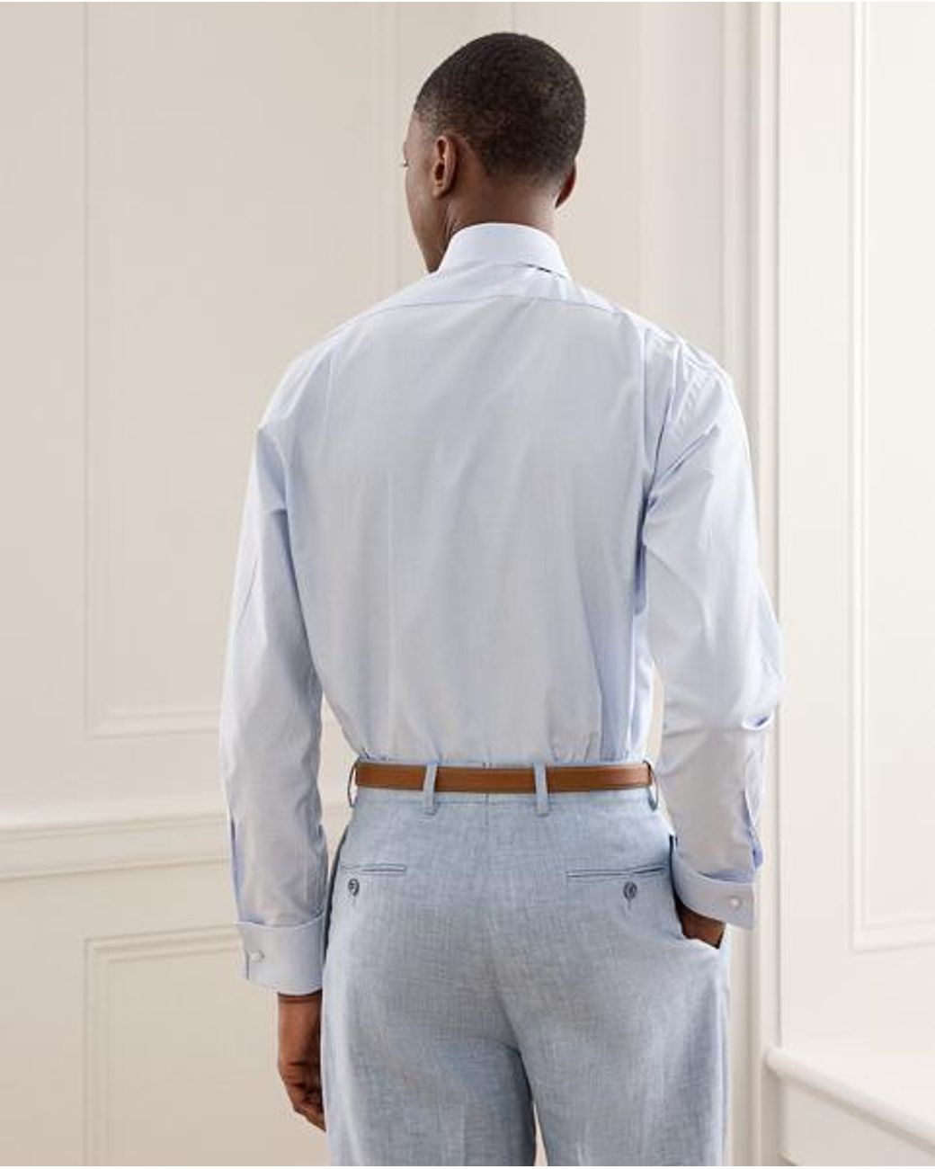 Ralph Lauren Blue Mini-Tattersall French Cuff Shirt for men