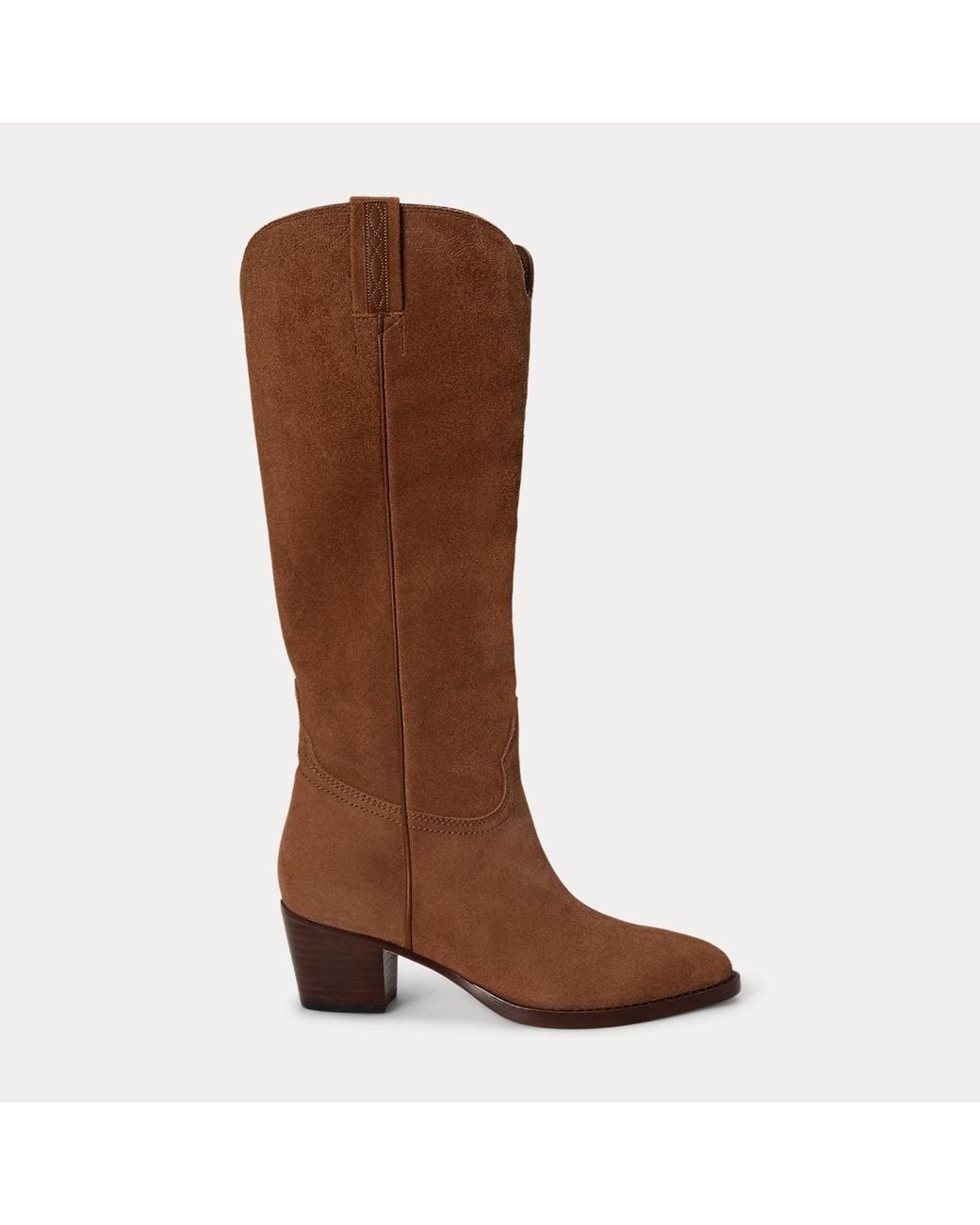 Ralph Lauren Brown Harpher Suede Tall Boot