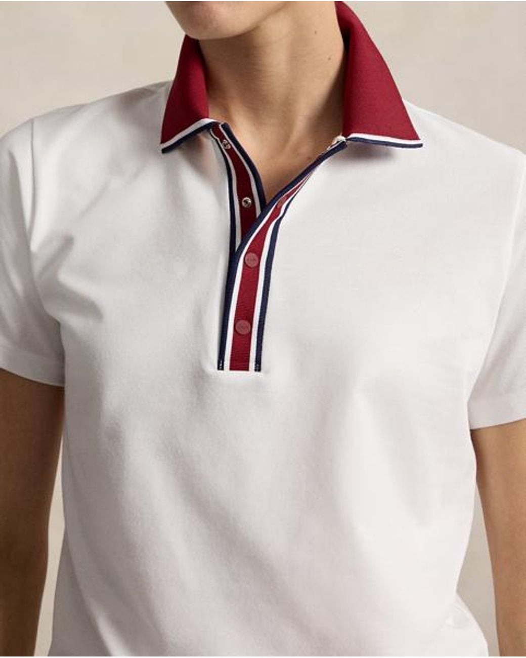 Ralph Lauren White Tailored Fit Jersey Polo Shirt