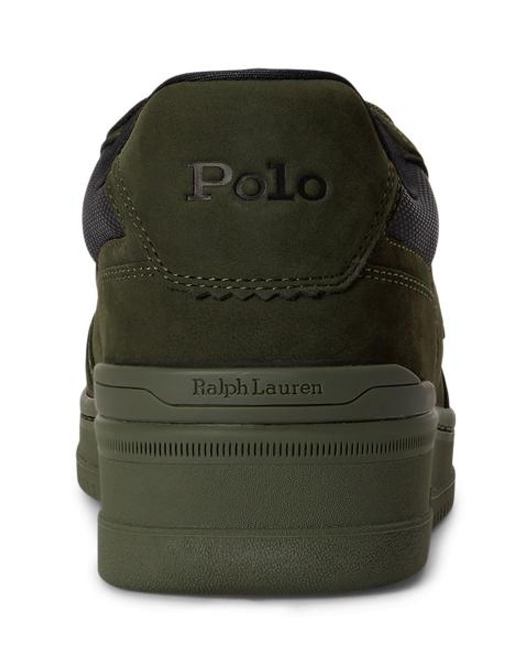 Polo Ralph Lauren Green Open Masters Nubuck-Panelled Trainer for men