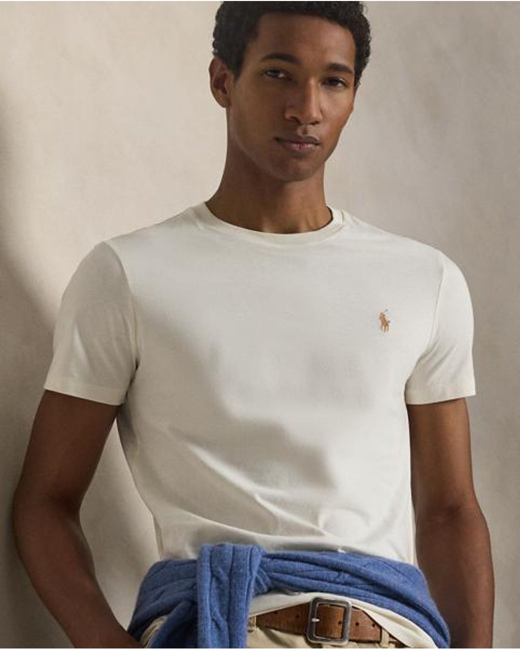 Polo Ralph Lauren Natural Custom Slim Fit Jersey Crewneck T-Shirt for men