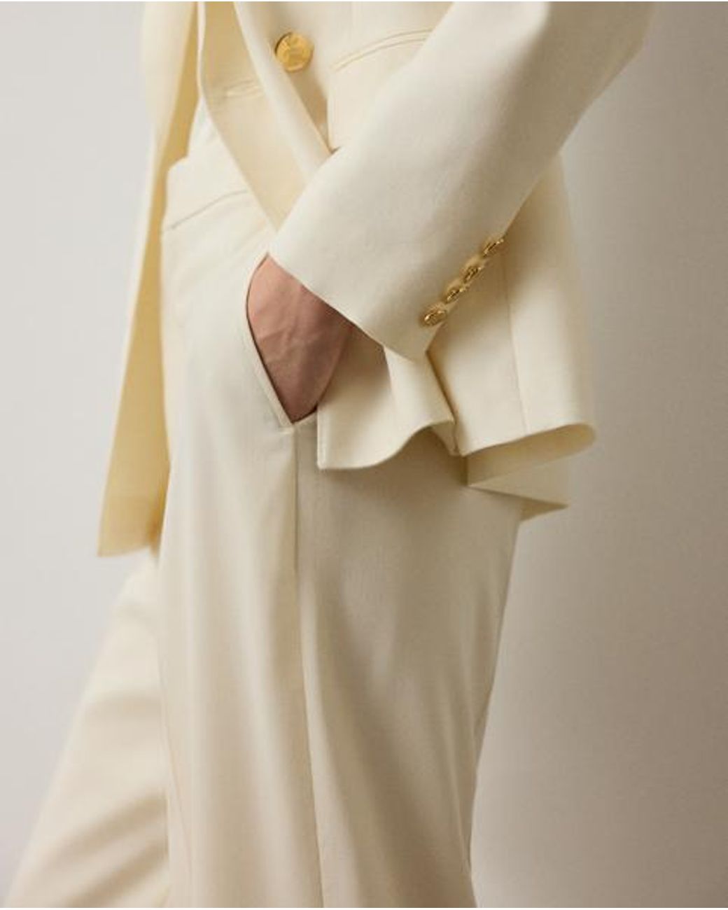 Ralph Lauren White Dean Ii Wool Gabardine Trousers