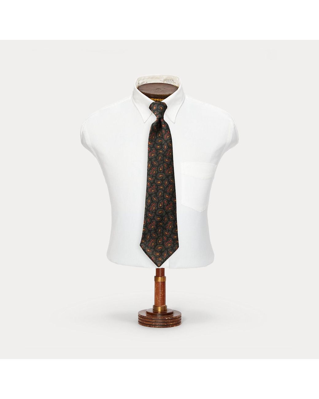 RRL White Handmade Pine Wool Challis Tie for men