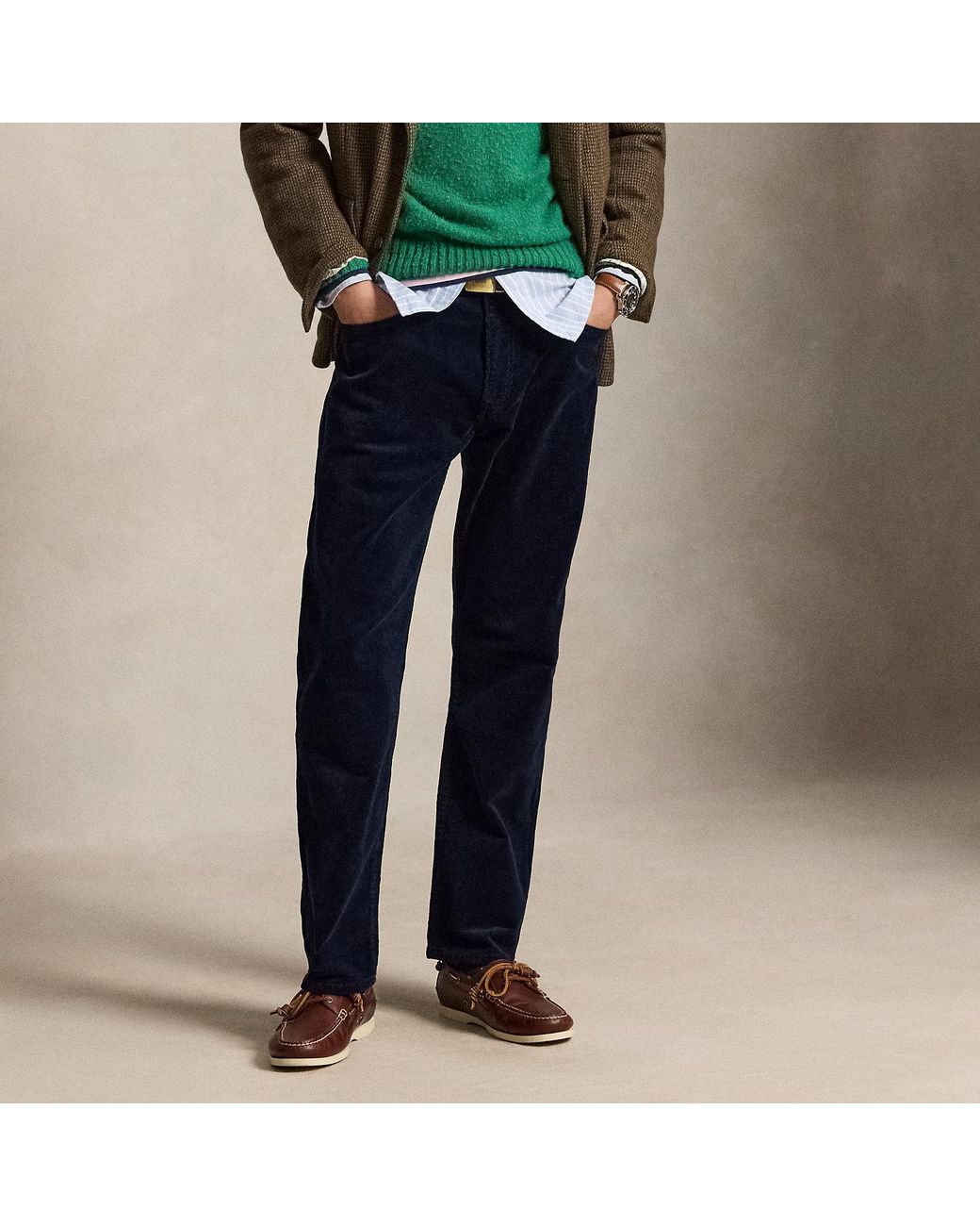 Polo Ralph Lauren Blue Hampton Straight Stretch Corduroy Pant for men