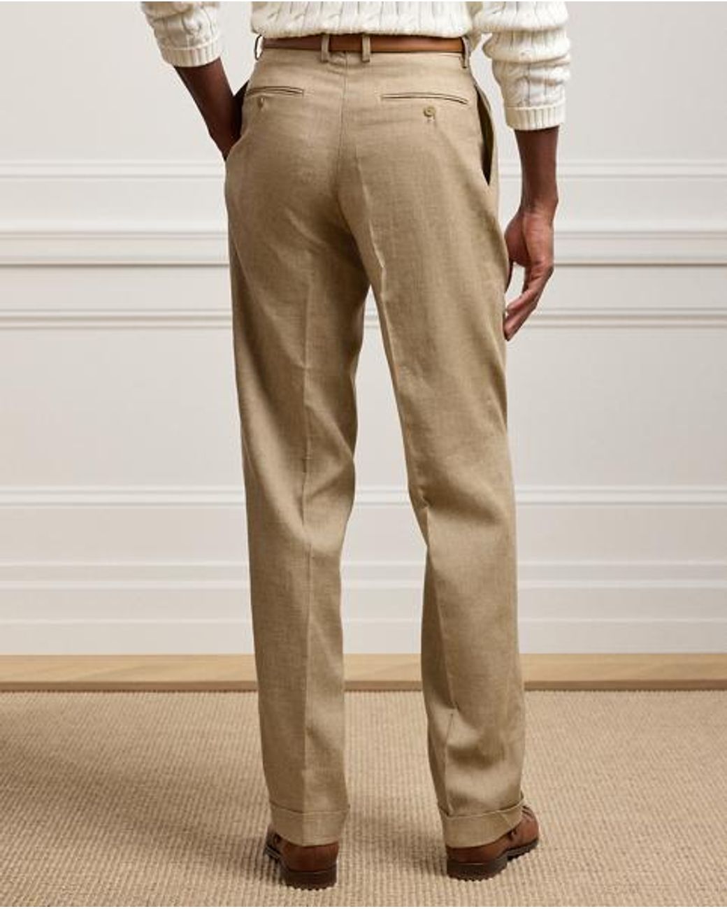 Ralph Lauren Natural Glenn Hand-Tailored Suit Trouser for men