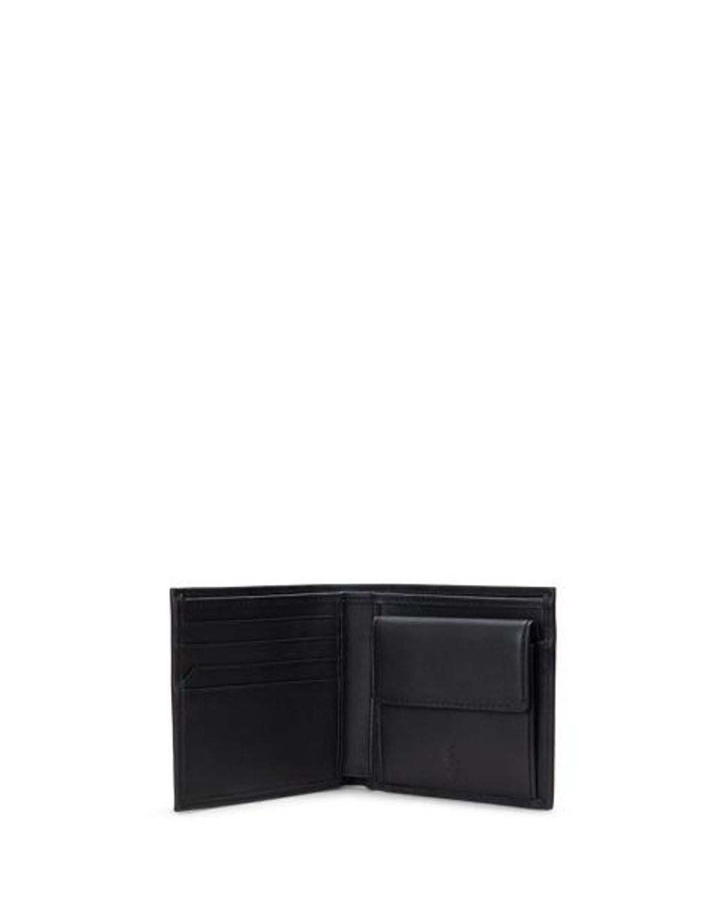 Polo Ralph Lauren Black Smooth Leather Billfold Coin Wallet for men