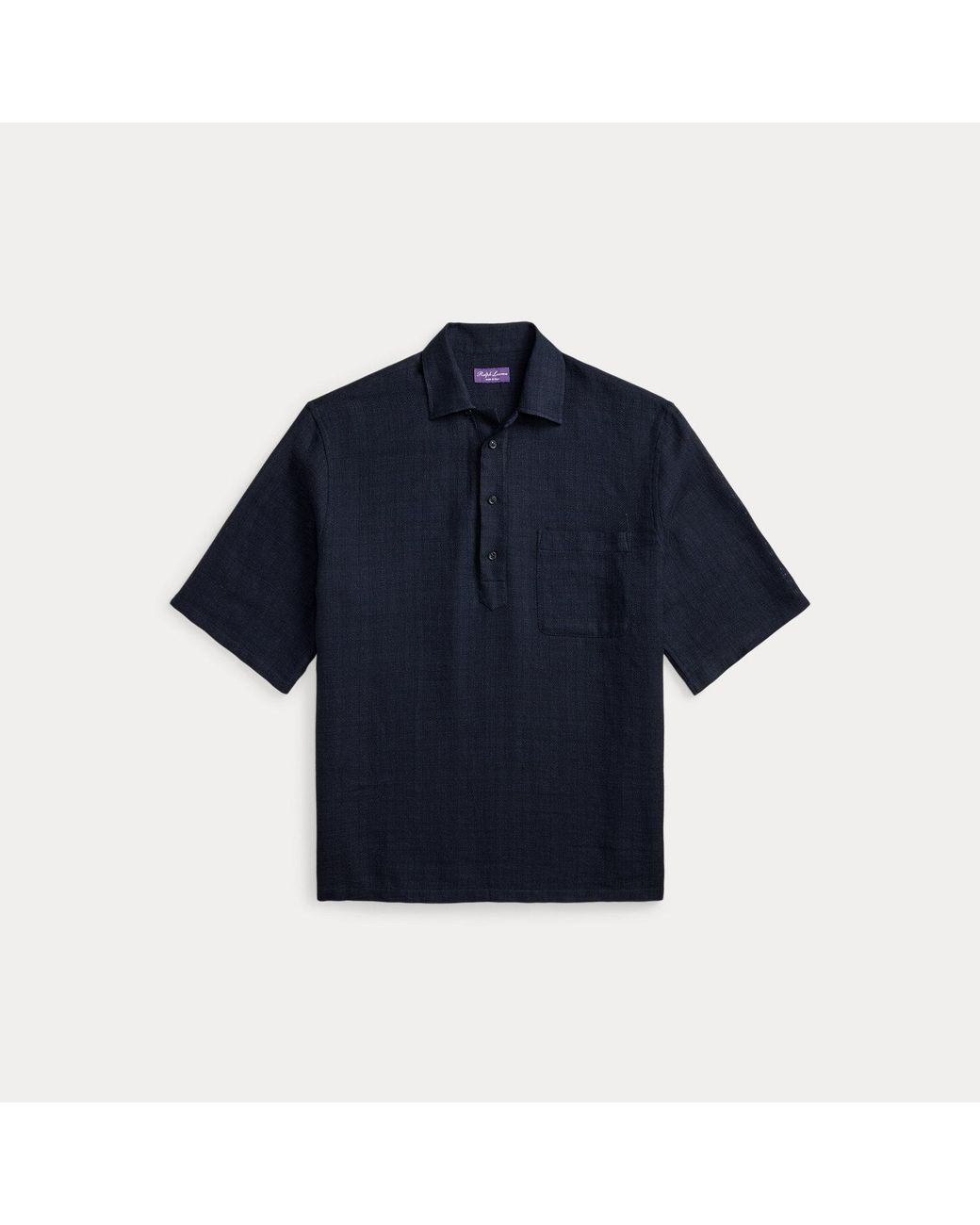 Ralph Lauren Blue Relaxed Fit Basket-Woven Shirt for men