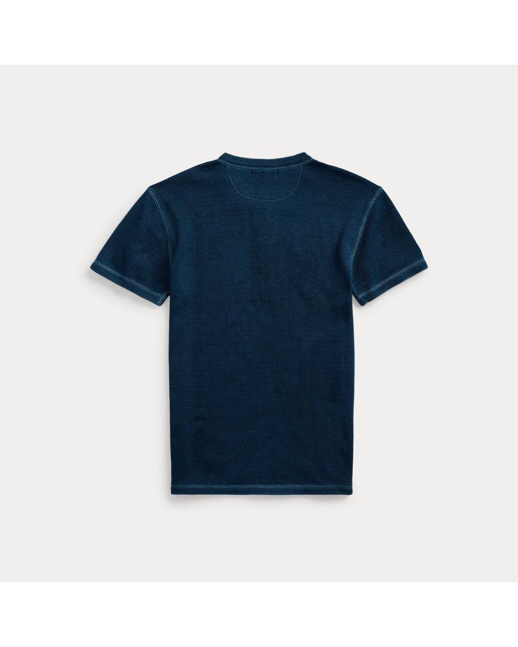 Ralph Lauren Blue Waffle-knit Short-sleeve Henley Shirt for men