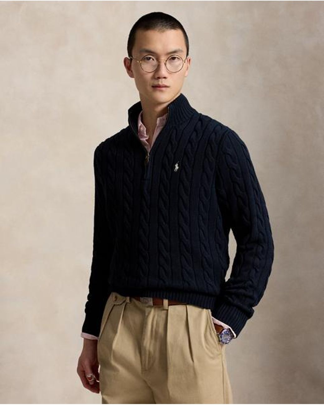 Polo Ralph Lauren Blue Cable-knit Cotton Jumper for men