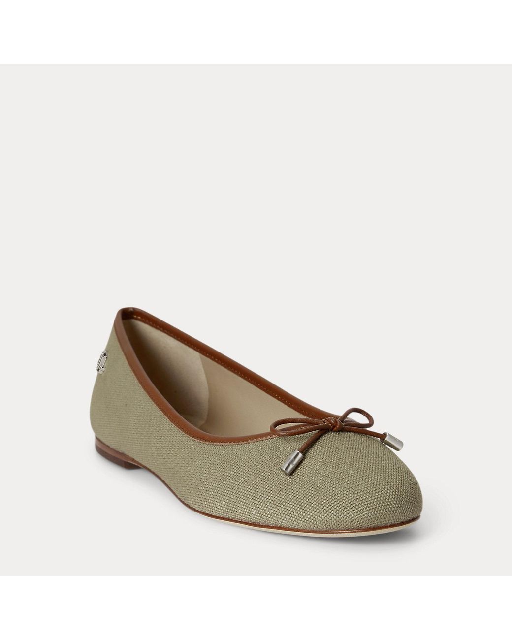 Ralph Lauren Natural Jayna Washed Canvas Flat