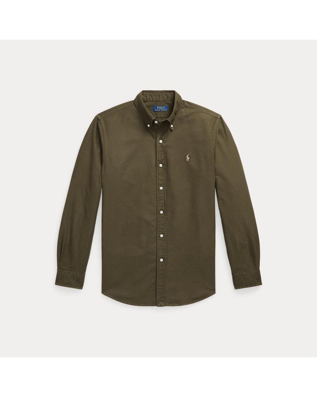 Polo Ralph Lauren Green Custom Fit Garment-Dyed Oxford Shirt for men