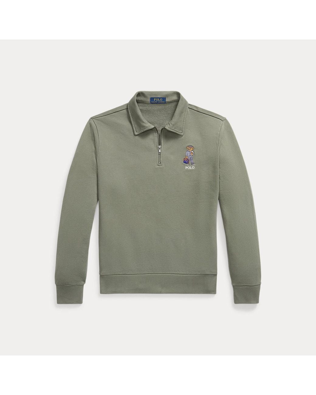 Felpa Polo Bear in cotone loopback di Polo Ralph Lauren in Green da Uomo