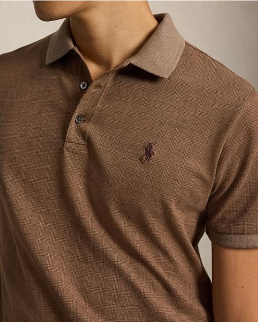 Polo Ralph Lauren Brown Custom Slim Fit Stretch Mesh Polo Shirt for men