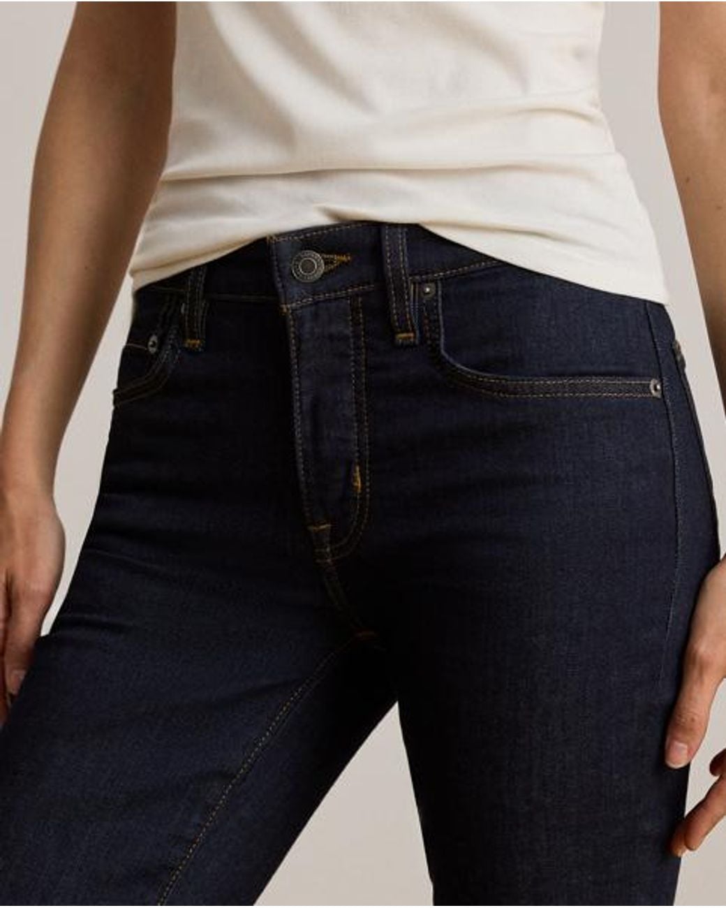 Ralph Lauren Blue High-Rise Slim Straight Jean