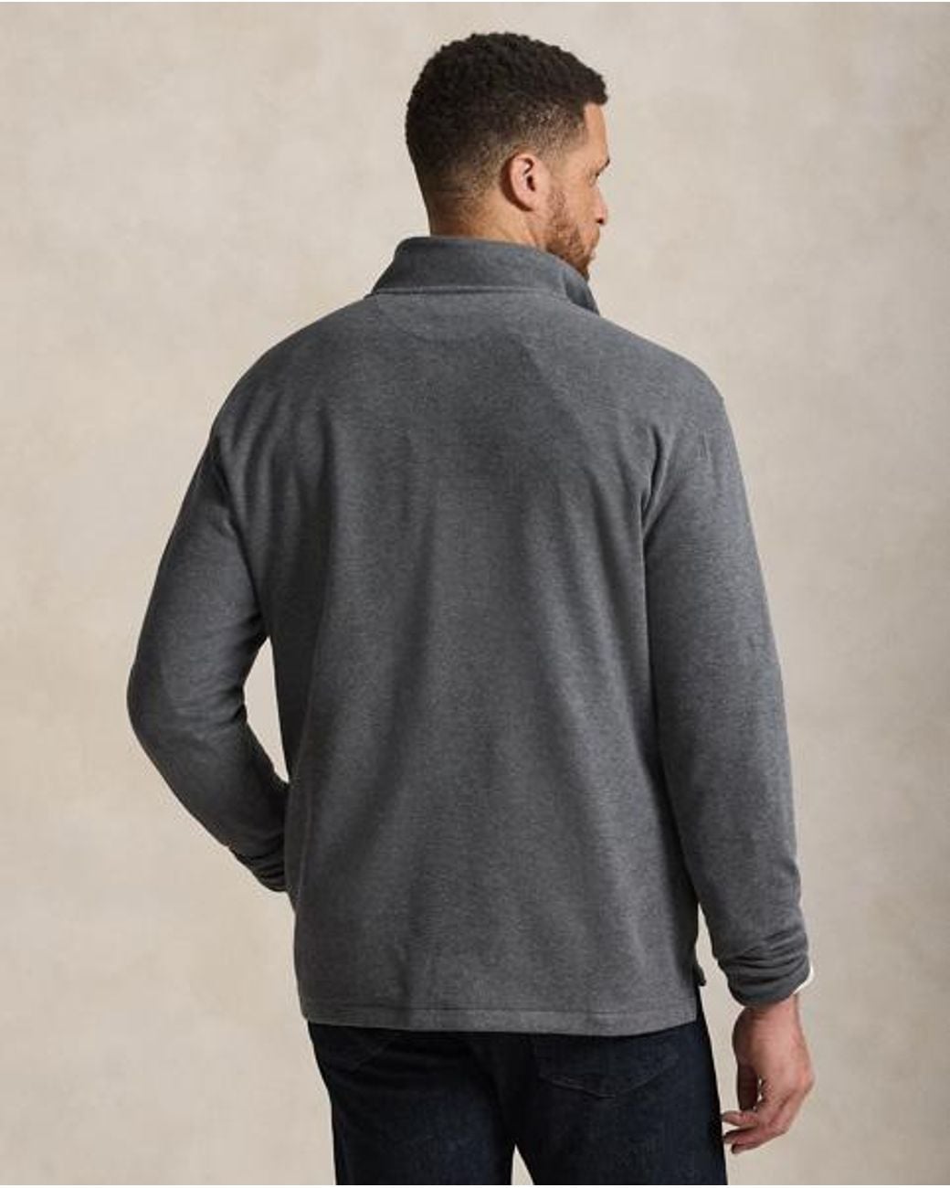 Ralph Lauren Gray Estate-Rib Quarter-Zip Pullover for men